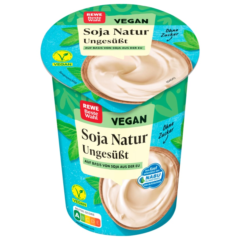 REWE Beste Wahl Soja-Joghurtalternative ohne Zucker vegan 500g